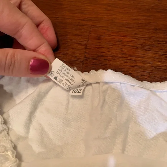 Elegant White Lace Women's Panties from Europe, new, cotton, no tags, size M